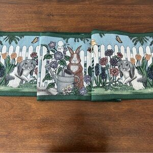 Over 6 feet long vintage Easter/ Spring tapestry table runner.